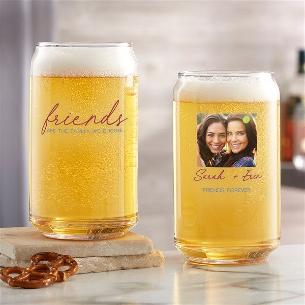 Friends Are The Family We Choose Photo Beer Glass Collection - 47416
