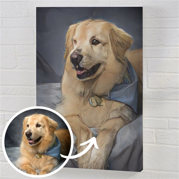 Cartoon Your Pet Portrait Personalized Photo Canvas Prints - 47419