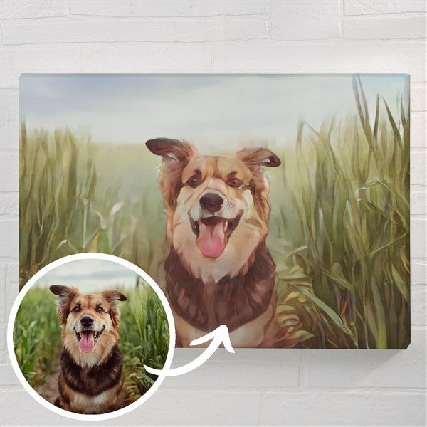 Cartoon Your Pet Portrait Personalized Photo Canvas Prints - 47419