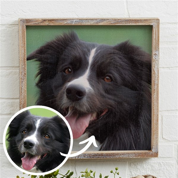 Cartoon Your Pet Personalized Barnwood Framed Wall Art - 47422