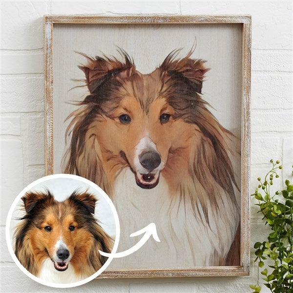 Cartoon Your Pet Personalized Barnwood Framed Wall Art - 47422