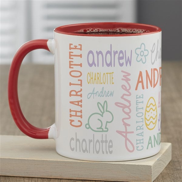 Easter Repeating Name Personalized Coffee Mugs - 47423