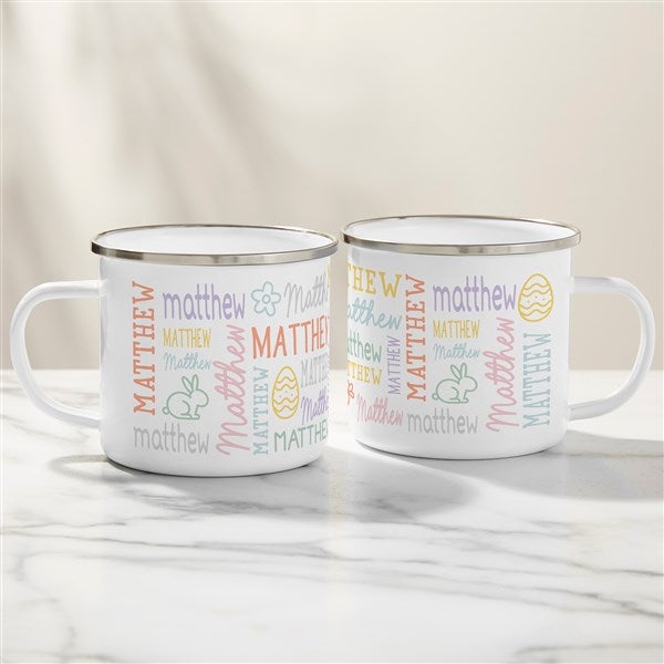 Repeating Name Personalized Easter Enamel Mug  - 47425