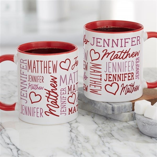 Repeating Name Heart Personalized Coffee Mug - 47426