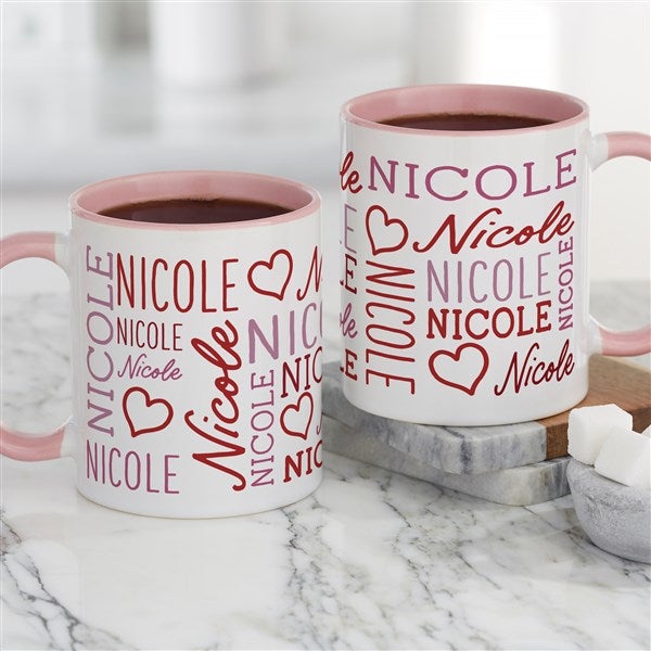 Repeating Name Heart Personalized Coffee Mug - 47426
