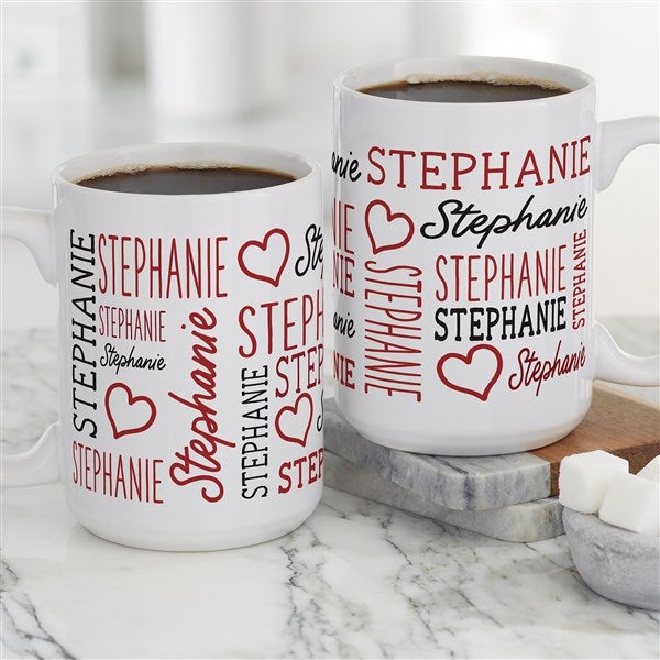 Repeating Name Heart Personalized Coffee Mug - 47426