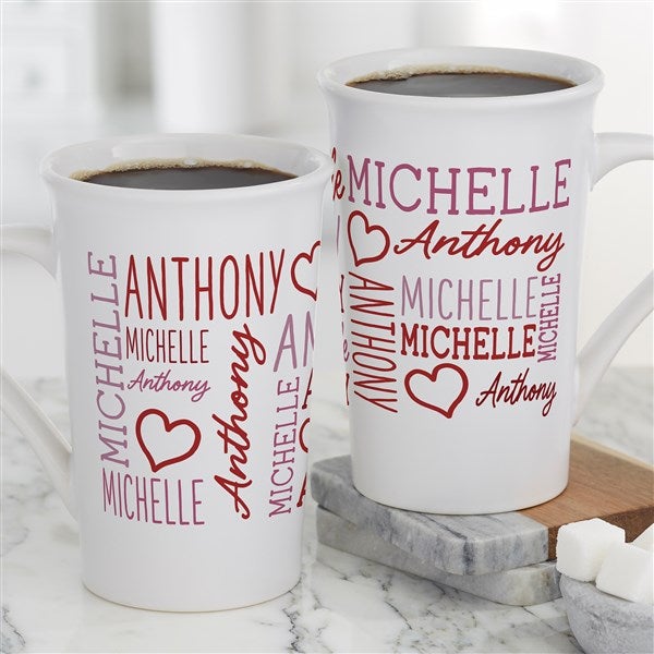 Repeating Name Heart Personalized Coffee Mug - 47426