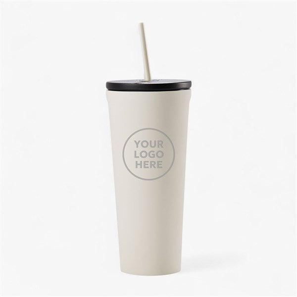 Personal Logo Corkcicle 24oz Cold Cup with Straw- Cream  - 47427