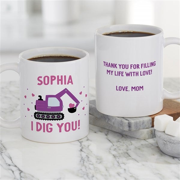 I Dig You Personalized Construction Truck Coffee Mugs  - 47437