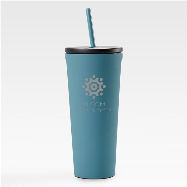 Personal Logo Corkcicle 24oz Cold Cup with Straw- Teal  - 47441