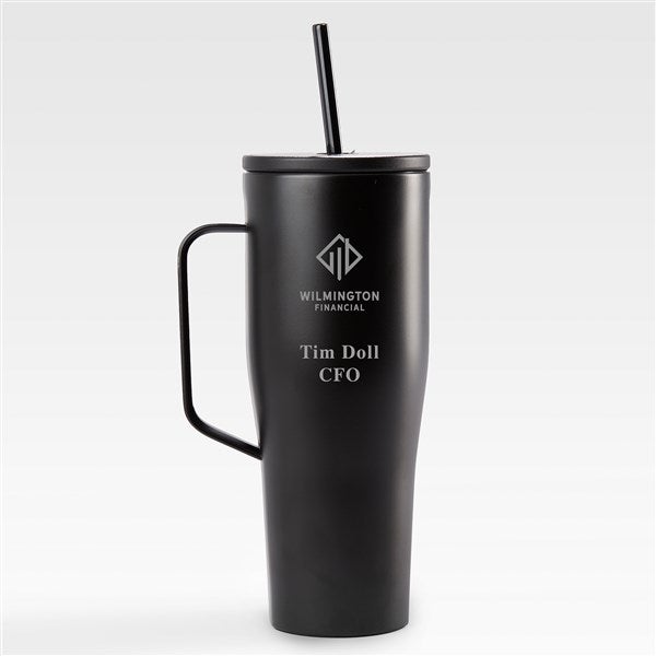 Personal Logo Corkcicle 30oz Cold Cup with Handle- Black  - 47442