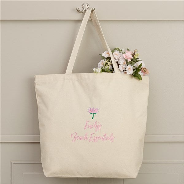 Flowers For Her Embroidered Canvas Tote Bags  - 47451