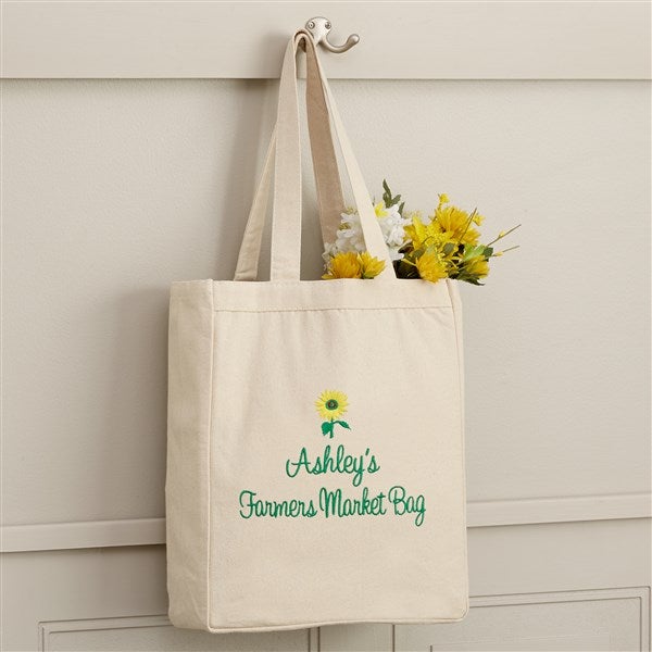 Flowers For Her Embroidered Canvas Tote Bags - 47451