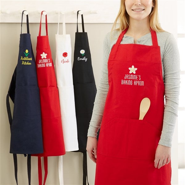 Flowers For Her Custom Embroidered Kitchen Apron  - 47452