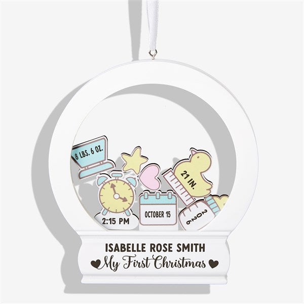 Baby Personalized Snow Globe Shaker Ornament - 47474