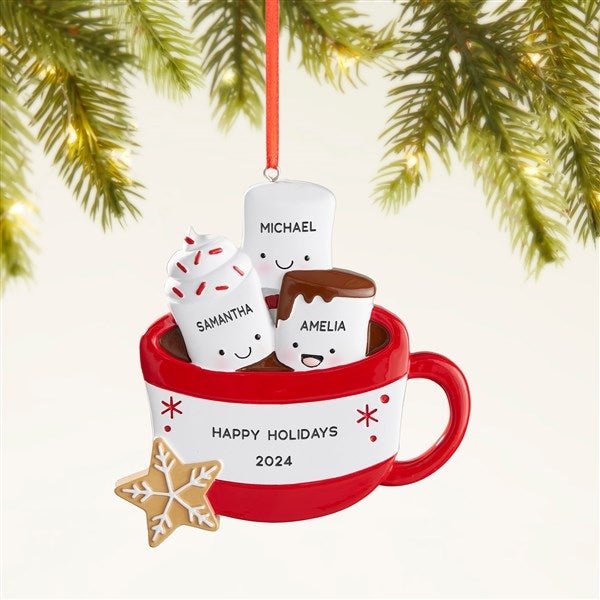 Marshmallow Family Personalized Christmas Ornament  - 47484