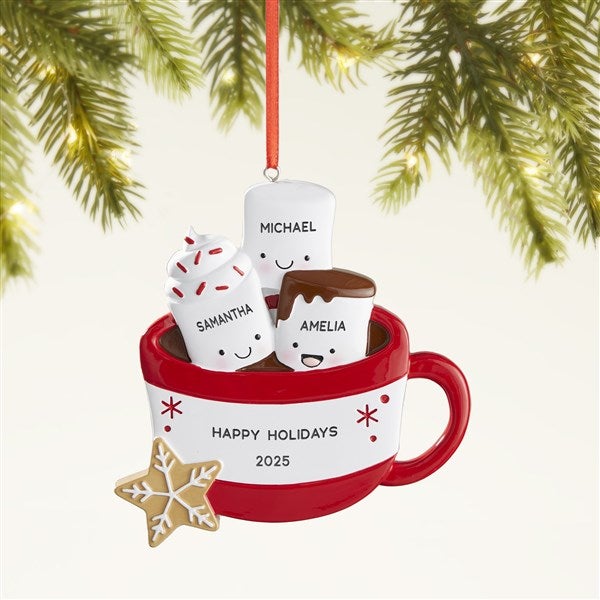 Marshmallow Family Personalized Christmas Ornament  - 47484