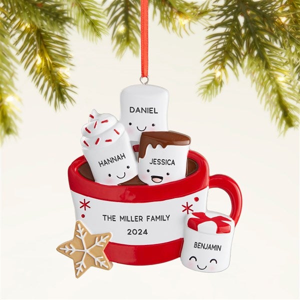 Marshmallow Family Personalized Christmas Ornament  - 47484