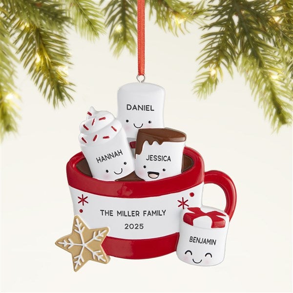 Marshmallow Family Personalized Christmas Ornament  - 47484