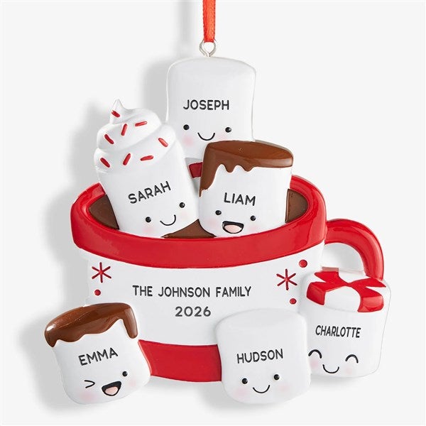 Marshmallow Family Personalized Christmas Ornament  - 47484