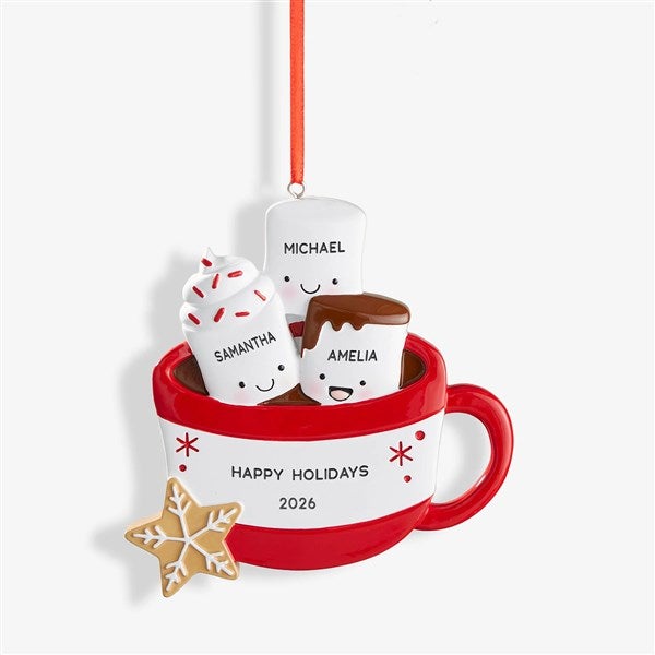 Marshmallow Family Personalized Christmas Ornament  - 47484