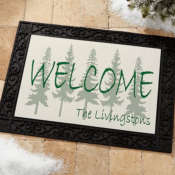 Evergreen Tree Personalized Doormat Welcome Mats For The Home