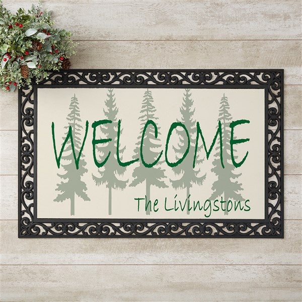 Evergreen Tree Personalized Doormats - Welcome Mats - 4749