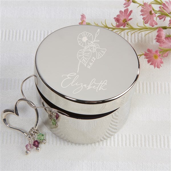 Birth Month Flower Personalized Keepsake Box - 47501