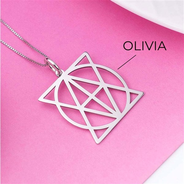Personalized Geometrical Name Necklace Silver