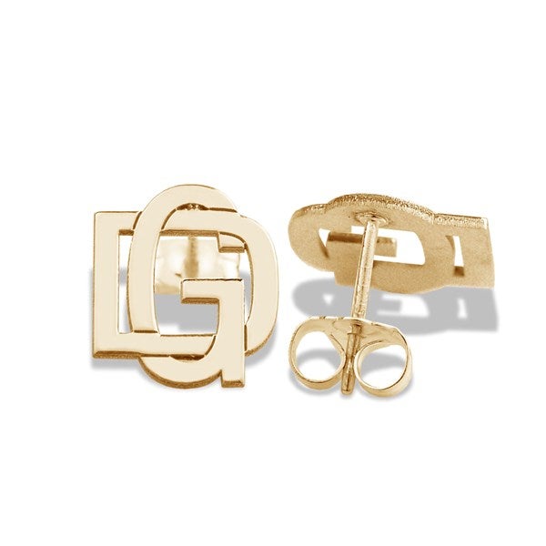 Personalized Overlapping Initial Earrings - 47523D