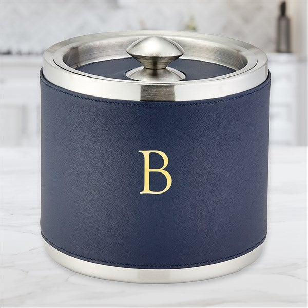 Personalized Leather Wrapped Ice Bucket - 47539D