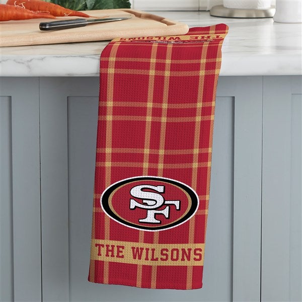 NFL San Francisco 49ers Personalized Waffle Weave Kitchen Towel - 47561