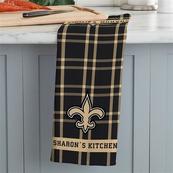 NFL New Orleans Saints Personalized Waffle Weave Kitchen Towel - 47570