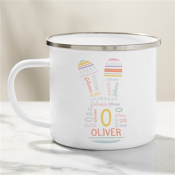 Easter Bunny Repeating Name Personalized Kids Enamel Mug  - 47588