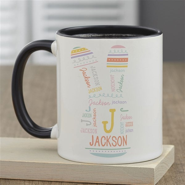 Easter Bunny Repeating Name Personalized Coffee Mugs - 47589