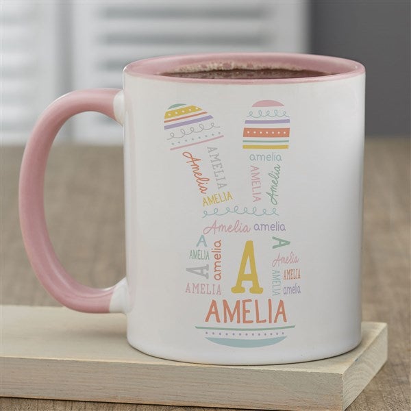 Easter Bunny Repeating Name Personalized Coffee Mugs - 47589