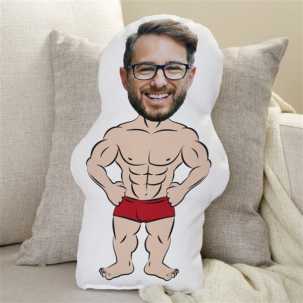 Hunk Personalized Photo Character Throw Pillow  - 47637