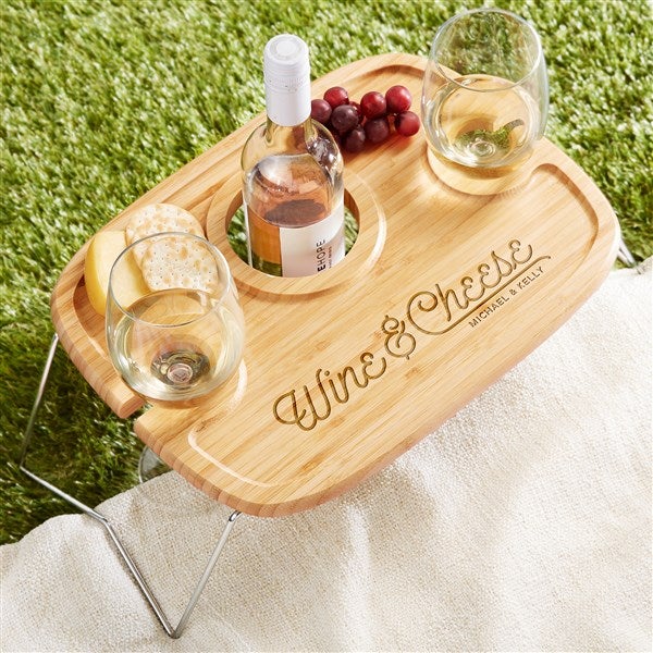 Wine & Cheese Personalized Wine Picnic Tray - 47646