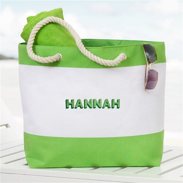 Shadow Name Embroidered Beach Bag - 47653