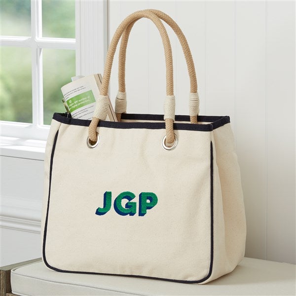 Shadow Name Personalized Canvas Rope Tote Bag - 47654