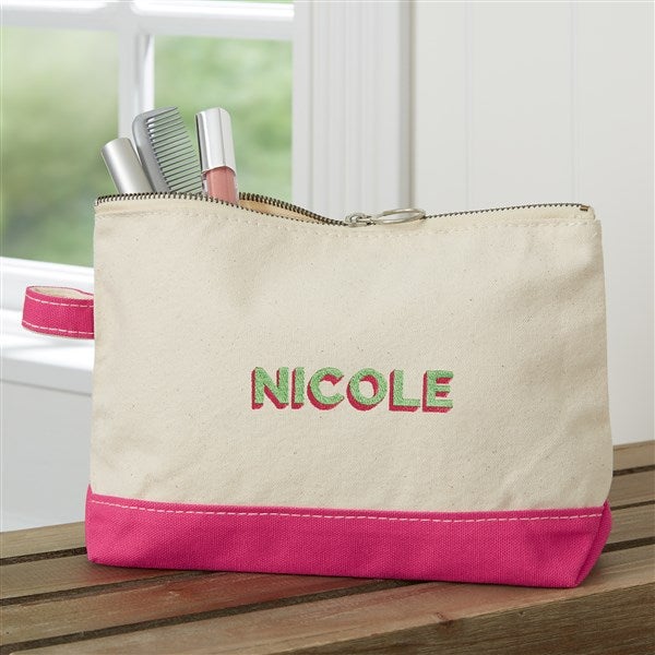 Shadow Name Personalized Canvas Makeup Bag - 47655