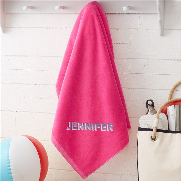 Shadow Name Embroidered Beach Towels - 47656