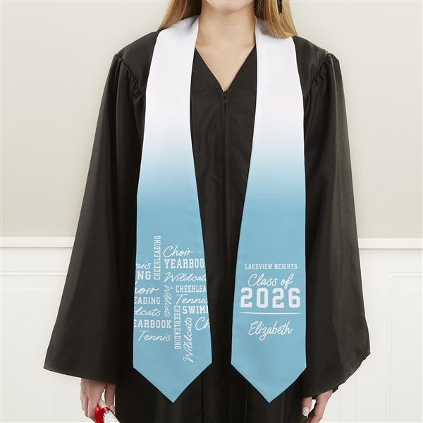 Repeating School Memories Personalized Graduation Stole  - 47662