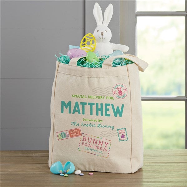 Special Delivery Personalized Easter Canvas Tote Bag Small
