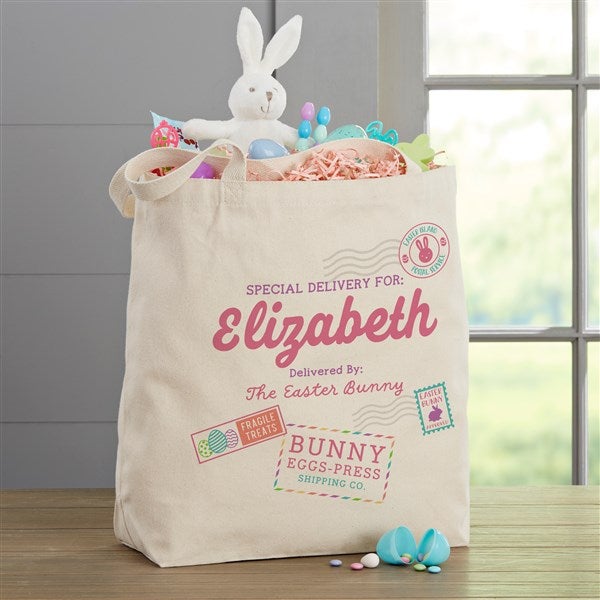 Special Delivery Personalized Easter Canvas Tote Bags - 47793