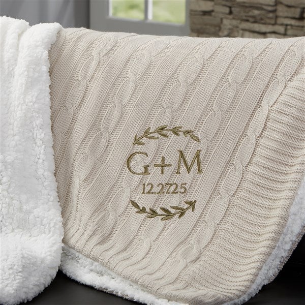 Their Initials Personalized Knit Throw Blanket - 47823