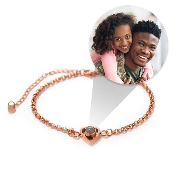 Custom Photo Projection Heart Bracelets - 47824D