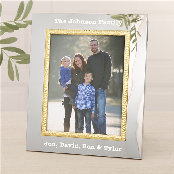 Family Forever Personalized Silver & Gold Hammered Frame - 47832