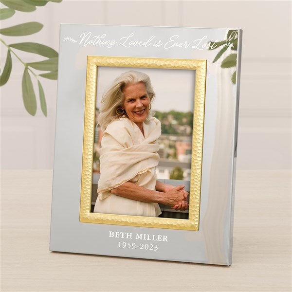Our Loved Ones Memorial Personalized Silver & Gold Hammered Frame - 47833