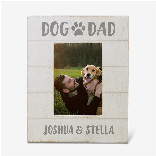 Dog Dad Personalized Shiplap Picture Frame  - 47906